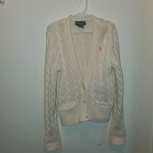Ralph Lauren Girl's cable-knit button down sweater